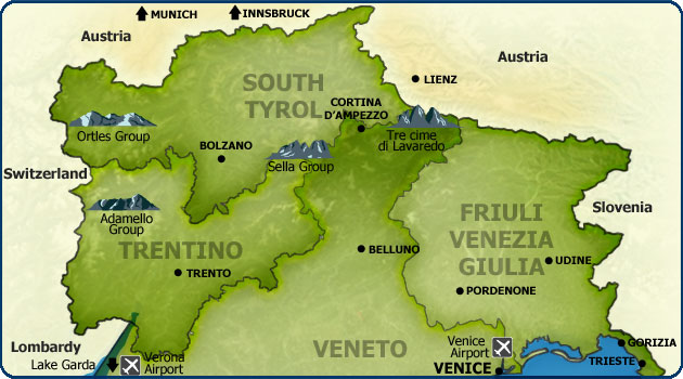 Weather Map of the Dolomites