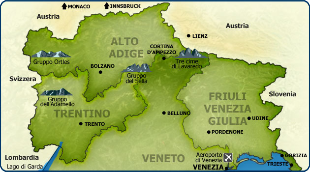 mappa situazione meteo dolomiti